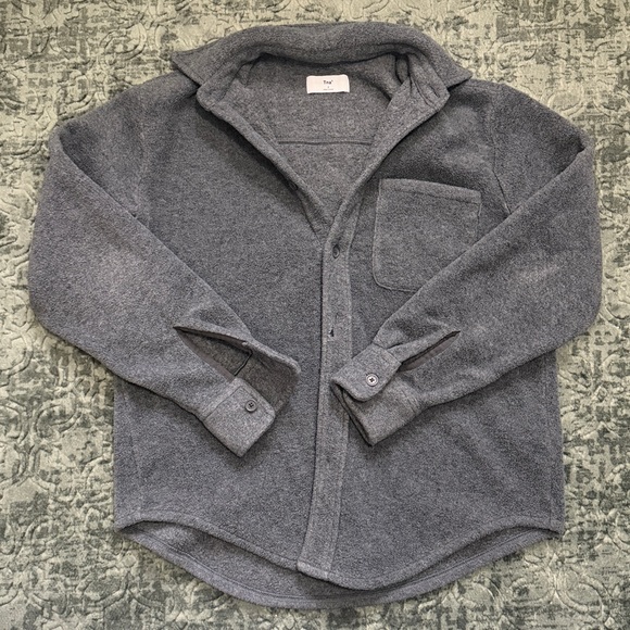 TNA Tops - TNA Gray Button-Up Fleece Shirt Jacket